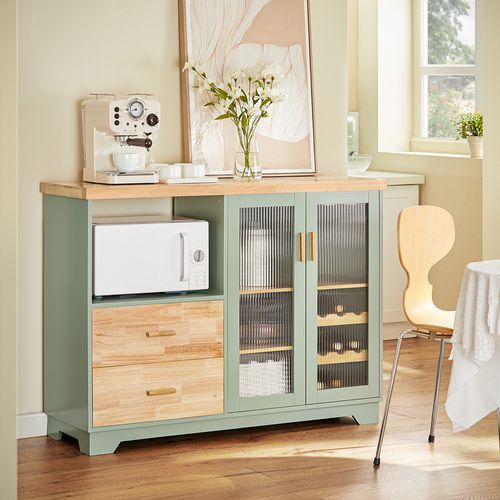 Meuble Micro-ondes, Armoire De Cuisine, Meuble Latéral, 120 X 40 X 90 Cm, Vert, Fsb81-gr