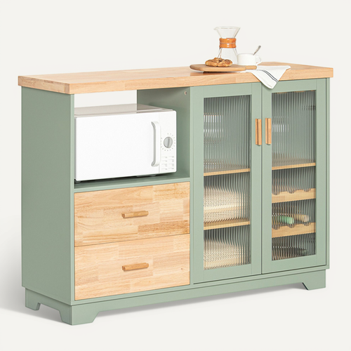 Meuble Micro-ondes, Armoire De Cuisine, Meuble Latéral, 120 X 40 X 90 Cm, Vert, Fsb81-gr