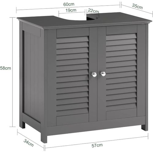 Meuble Sous-lavabo Meuble De Salle De Bain  - 2 Portes Et 2 Étages à L’intérieur -gris, Frg237-ii-dg