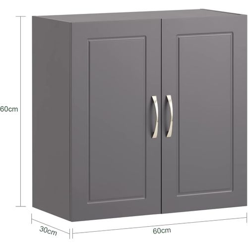 Meuble Haut Armoire De Toilettes Salle De Bain Suspendue 2 Portes Gris, Frg231-dg