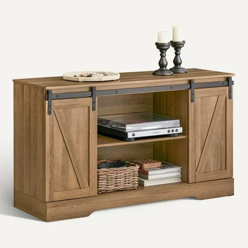 Commode Meuble Bas Buffet Avec Porte De Grange Coulissante Armoire à Chaussures , Fsb60-br
