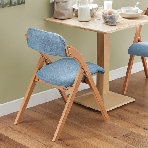 Chaise Pliante En Bois Avec Assise Et Dossier Rembourrés Fauteuil Chaise, Fst92-bl