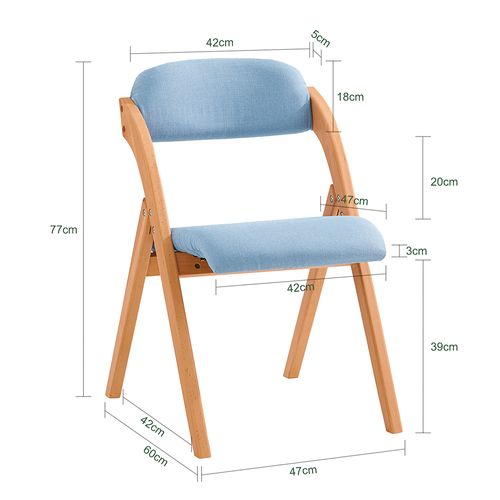Chaise Pliante En Bois Avec Assise Et Dossier Rembourrés Fauteuil Chaise, Fst92-bl