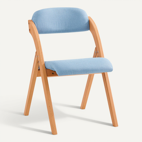 Chaise Pliante En Bois Avec Assise Et Dossier Rembourrés Fauteuil Chaise, Fst92-bl