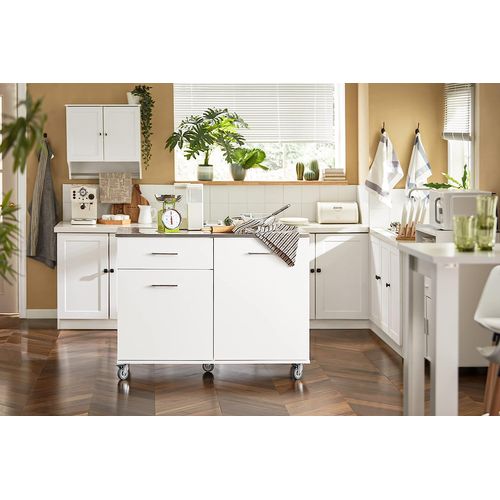Desserte De Cuisine Sur Roulettes Îlot De Cuisine Buffet Avec Plan De Travail, Fkw117-w