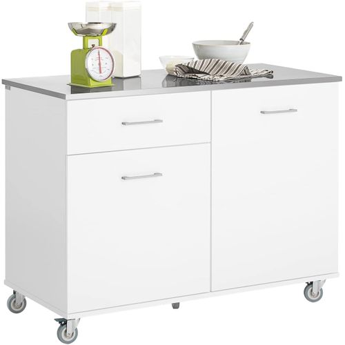 Desserte De Cuisine Sur Roulettes Îlot De Cuisine Buffet Avec Plan De Travail, Fkw117-w