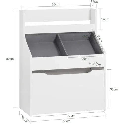 Étagère De Rangement Pour Chambre D’enfants Avec 2 Paniers Et 1 Compartiment à Roulettes, Kmb71-w