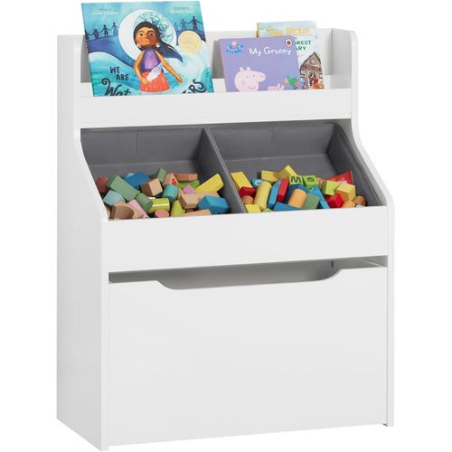 Étagère De Rangement Pour Chambre D’enfants Avec 2 Paniers Et 1 Compartiment à Roulettes, Kmb71-w