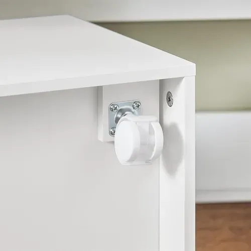 Étagère De Rangement Pour Chambre D’enfants Avec 2 Paniers Et 1 Compartiment à Roulettes, Kmb71-w