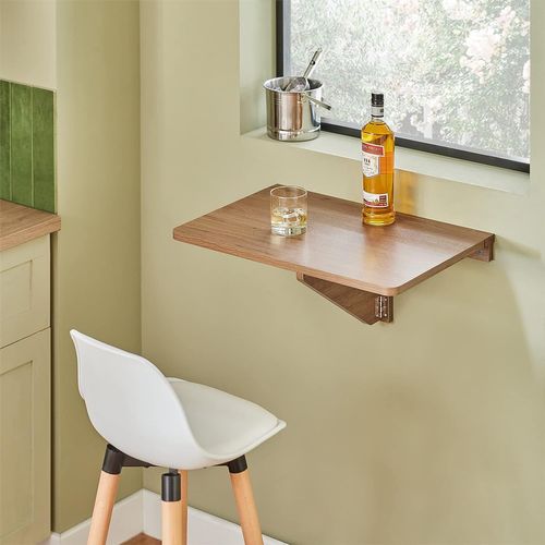 Table Murale Rabattable En Bois, Table De Cuisine, Table Enfant, L60×p40 Cm, Fwt03-pf