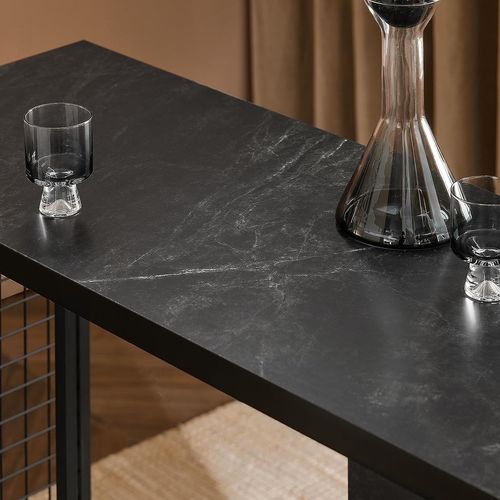 Table De Bar Design, Table Bistrot Avec 3 Étagères, Table Haute De Cuisine Avec Surfaces, Fwt100-sch