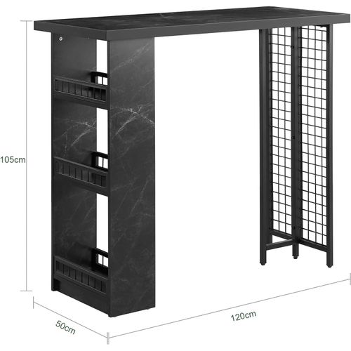 Table De Bar Design, Table Bistrot Avec 3 Étagères, Table Haute De Cuisine Avec Surfaces, Fwt100-sch