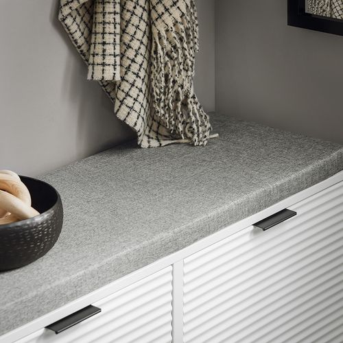 Banc à Chaussures, Banc D’entrée, Banc De Couloir Avec 2 Abattants, Blanc, Fsr147-w