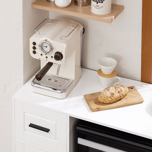 Meuble Micro-ondes Buffet Commode Sur Roulettes Avec 3 Portes, 1 Tiroir, 1 Compartiment, Fsb78-w