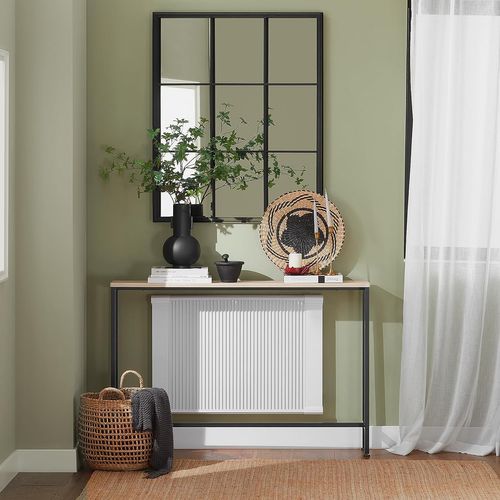 Table Console Table D'appoint Bout De Canapé Table D’entrée Cadre Et 4 Pieds En Fer, Fsb19-xl-z