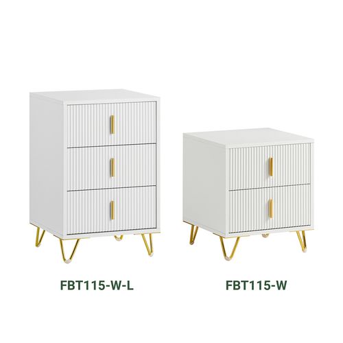 Table De Chevet Avec 3 Tiroirs, Blanc