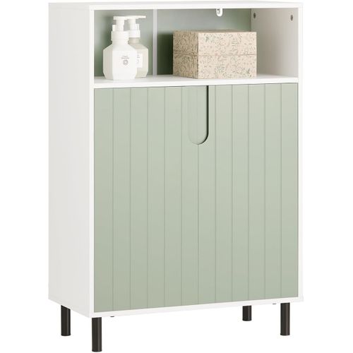 Meuble Bas De Salle De Bain Avec 1 Compartiment Ouvert, 2 Portes, BZr138-gr