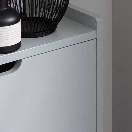 Meuble à Chaussures Meuble De Rangement à Chaussures Avec 3 Abattants, Gris, Fsr151-h-hg