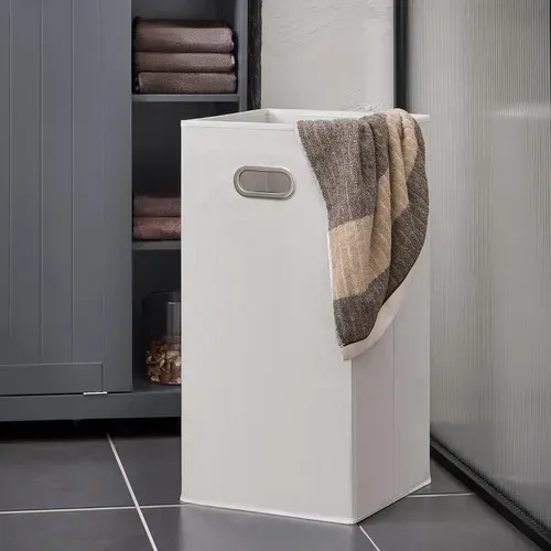 Colonne De Salle De Bain Placard, 2 Portes Et 2 Tiroirs, 6 Étagères, 1 Panier à Linge, BZr104-dg