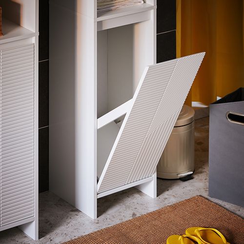 Meuble Colonne Salle De Bain, Armoire De Rangement Placard De Rangement Étroite,blanc, BZr158-w