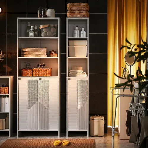 Meuble Colonne Salle De Bain, Armoire De Rangement Placard De Rangement Étroite,blanc, BZr158-w