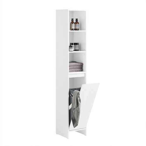Meuble Colonne Salle De Bain, Armoire De Rangement Placard De Rangement Étroite,blanc, BZr158-w