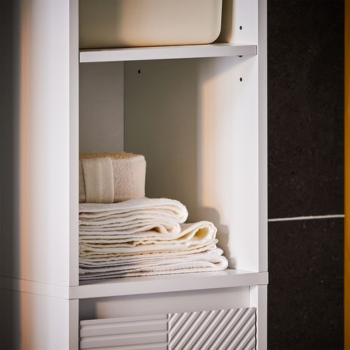Meuble Colonne Salle De Bain, Armoire De Rangement Placard De Rangement Étroite,blanc, BZr158-w