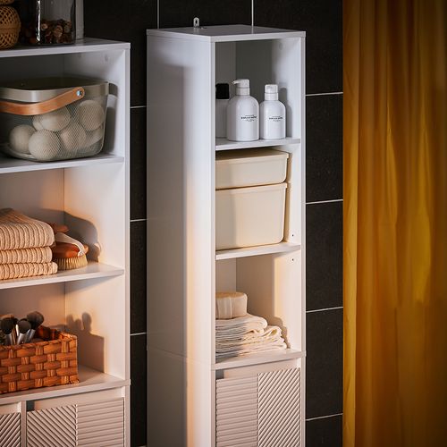 Meuble Colonne Salle De Bain, Armoire De Rangement Placard De Rangement Étroite,blanc, BZr158-w