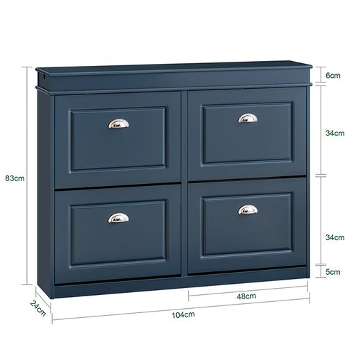 Rangement Chaussure, Meuble D'entrée, Meuble De Rangement à Chaussures Armoire, bleu, Fsr79-b