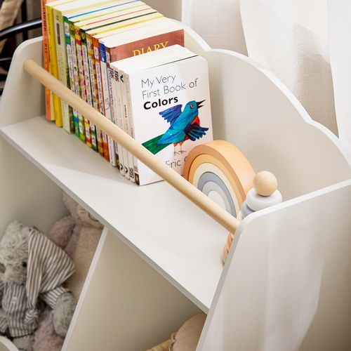 Bibliothèque Enfant à 3 Étagères Blanc 35x61.01x70.99cm Moderne Kmb100-k-w