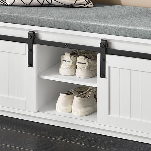 Meuble à Chaussures, Porte-chaussures Avec 2 Portes, Meuble D'entrée,blanc,fsr133-k-w