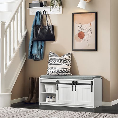 Meuble à Chaussures, Porte-chaussures Avec 2 Portes, Meuble D'entrée,blanc,fsr133-k-w