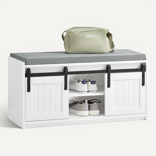 Meuble à Chaussures, Porte-chaussures Avec 2 Portes, Meuble D'entrée,blanc,fsr133-k-w