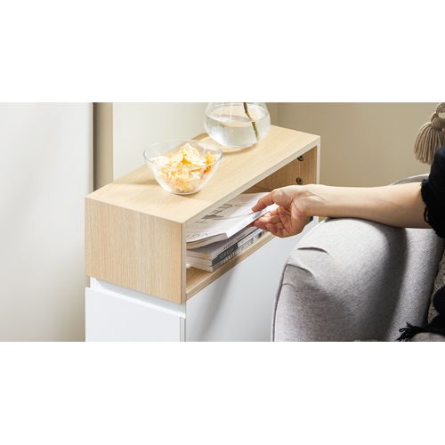 Bout De Canapé Sur Roulettes Table De Chevet Table De Nuit Table D'appoint Fbt155-wn