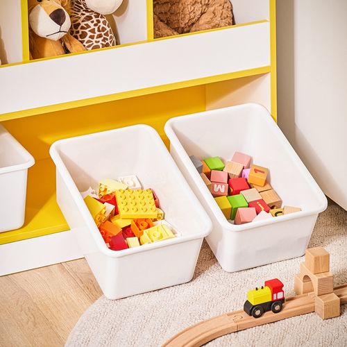 Meuble Rangement Enfant, Étagère à Livres Et Boîtes, 3 Compartiments, 70x30x58 Cm