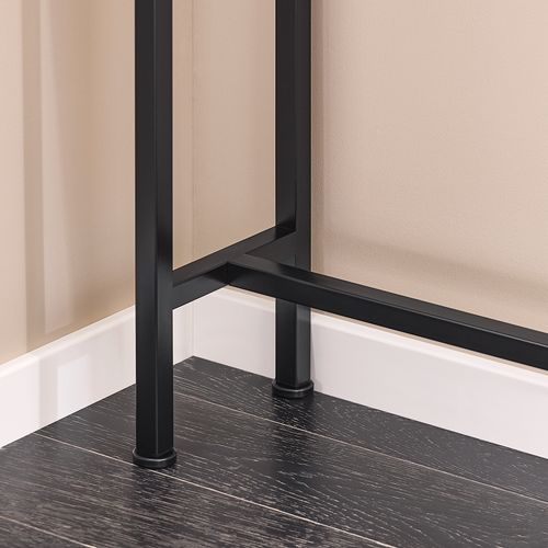 Table Console En Métal, Table D'appoint 4 Pieds, 120 X 20 X 80 Cm, Noir
