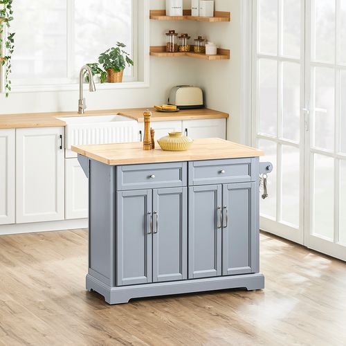 Îlot De Cuisine à Deux Tiroirs 115x71x92.5cm Fonctionnel Fkw71-ii-hg