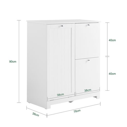 Meuble De Buanderie à 2 Tiroirs Blanc 78x38x90cm Moderne BZr213-w