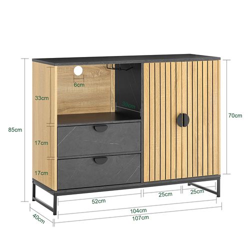 Meuble D'entrée Avec Étagère à Micro-ondes Et Porte-vins, Chêne Noir