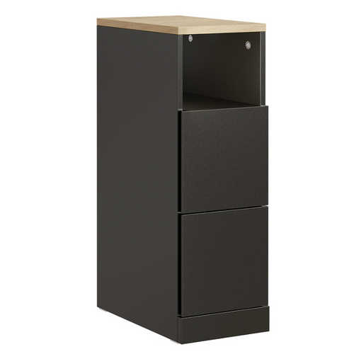 Chevet Avec 2 Tiroirs Noir 35x20x60cm Fbt149-sch