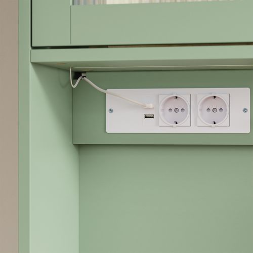 Vitrine De Cuisine Avec Tiroirs Vert 78x38x180cm Fsb108-e-gr