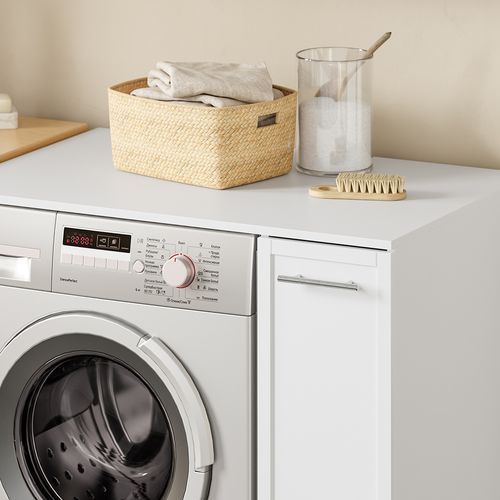 Meuble Sous-lave-linge Avec Roulettes Blanc 90x60x88cm BZr229-w