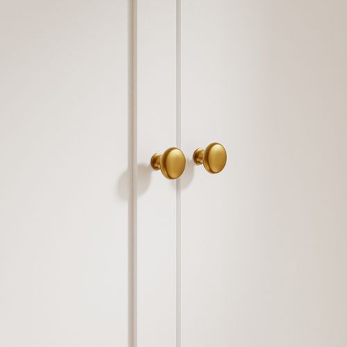Armoire 2 Portes Battantes Avec 3 Tiroirs, Blanc Et Top Effet Bois, 70x55x187 Cm, Ksb04-w