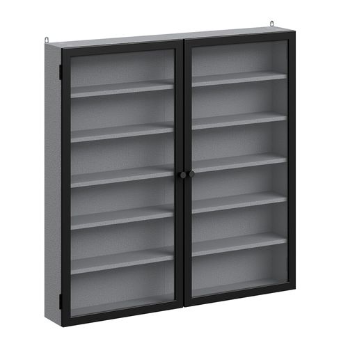 Vitrine Murale 2 Portes Gris 80x12,2x77,5 Cm Fsb113-h-dg