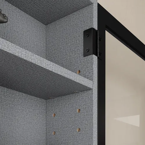 Vitrine Murale 2 Portes Gris 80x12,2x77,5 Cm Fsb113-h-dg