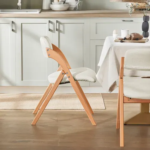 Set De 4 Chaises Pliantes Blanches 47.5x41.5x77 Cm Fst92-wx4