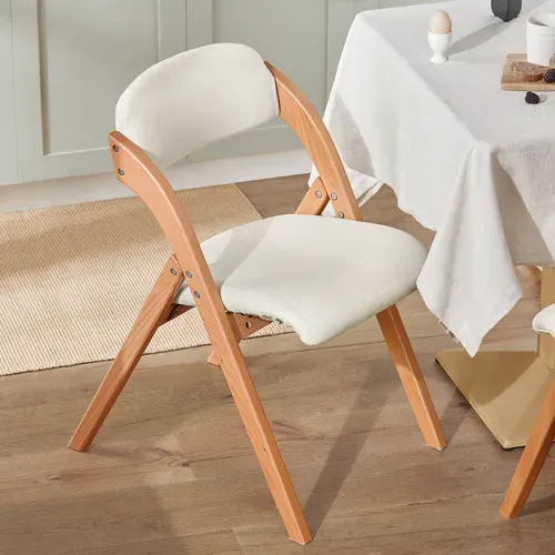 Set De 4 Chaises Pliantes Blanches 47.5x41.5x77 Cm Fst92-wx4