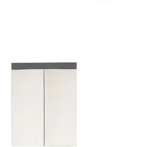Meuble De Salle De Bain - Armoire De Toilette - Miroir - 2 Portes - Gris - L60xp17xh77cm - Amanda