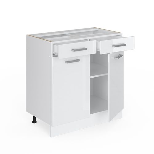 Meuble Cuisine R-line 29252 Blanc Haute Brillance 80cm Sans Pt