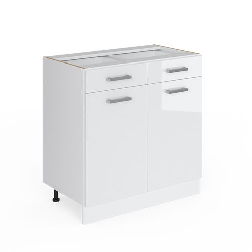 Meuble Cuisine R-line 29252 Blanc Haute Brillance 80cm Sans Pt